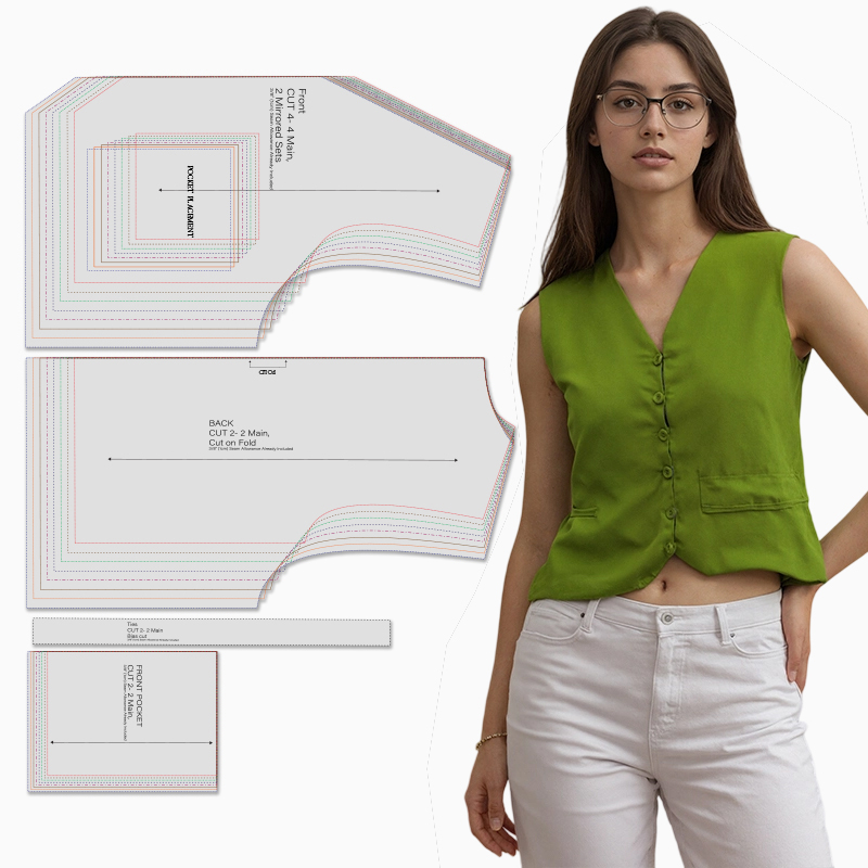 Textile Sewing Patterns - Sewing patterns for women's vest in