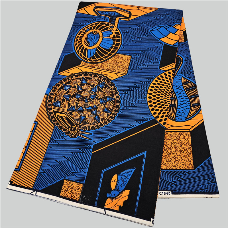 Sewing Batik Fabric - Abstract Printed Blue Cotton African Wax