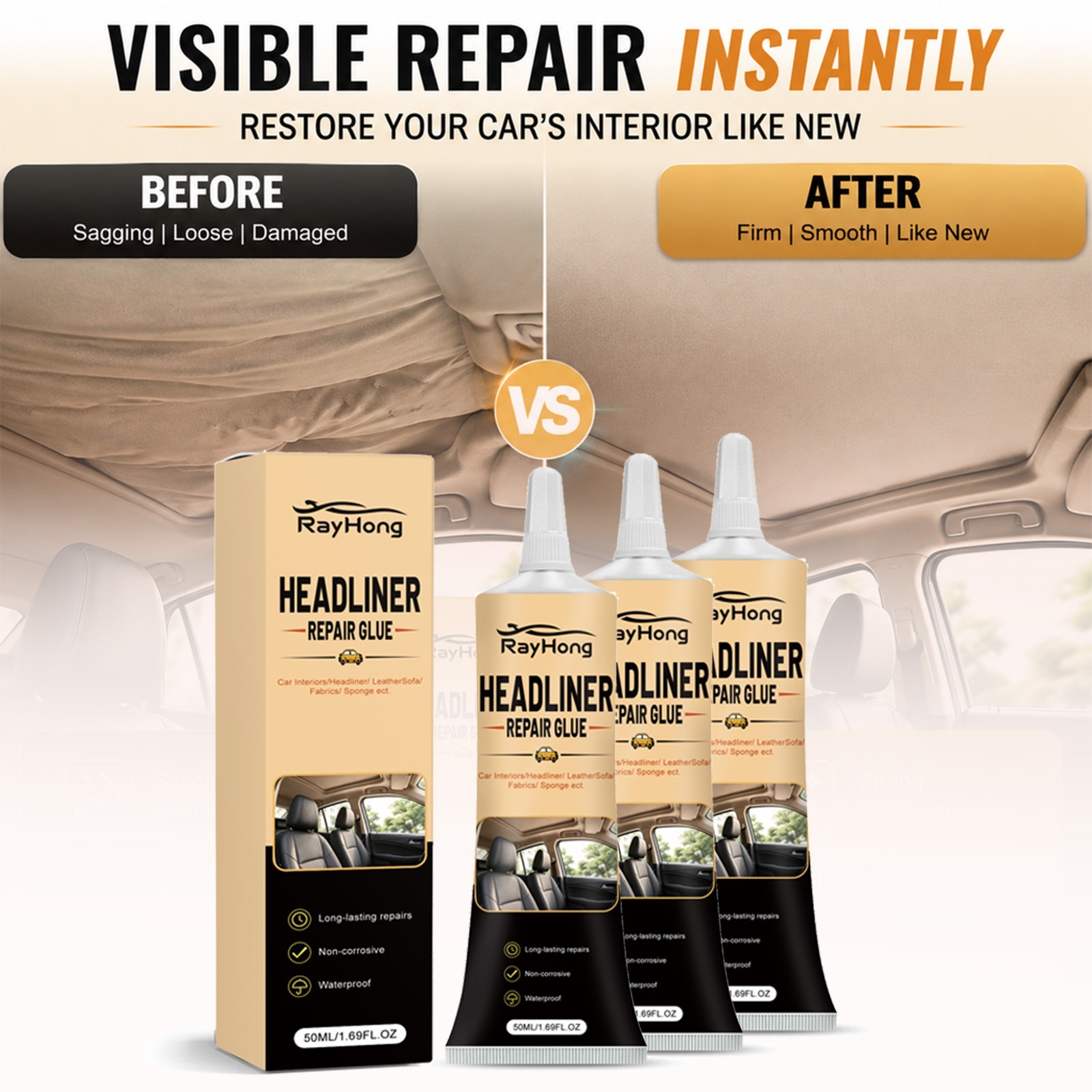 Headliner Repair Glue Car Roof - Fabric Glue Bond 评论和价格