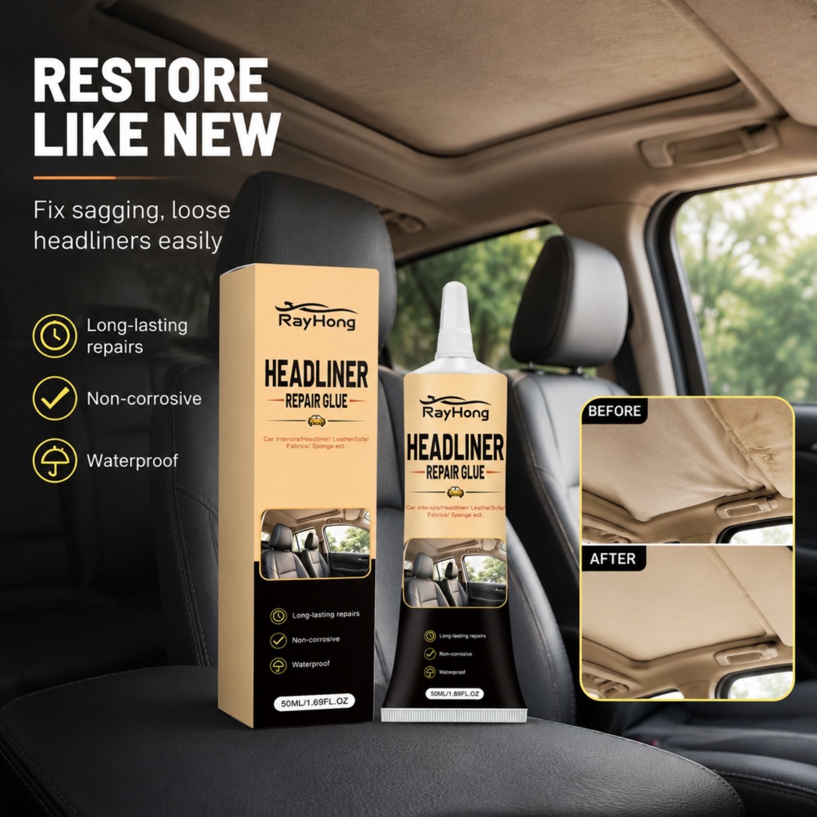 Headliner Repair Glue Car Roof - Fabric Glue Bond 评论和价格
