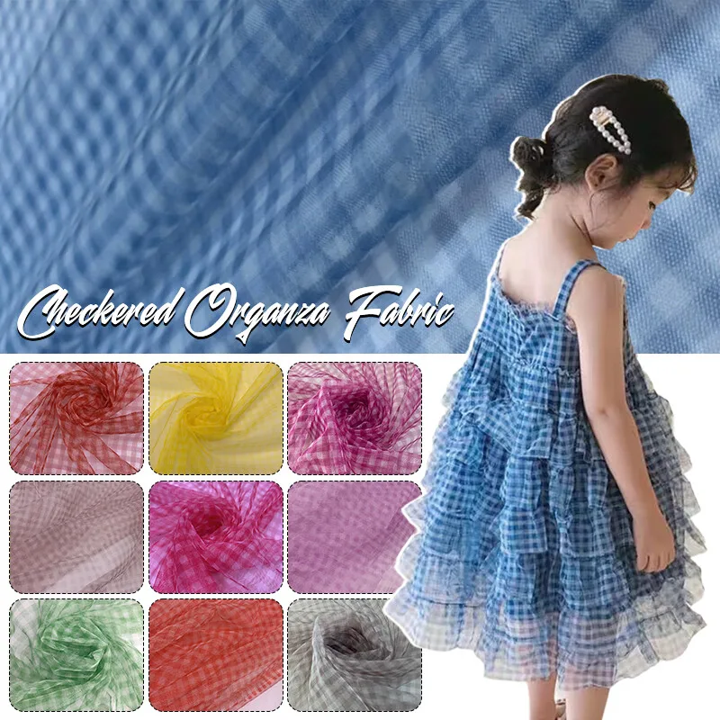 90x150cm Check Mesh Fabric Tra - Sewing Batik Fabric 评论和价格