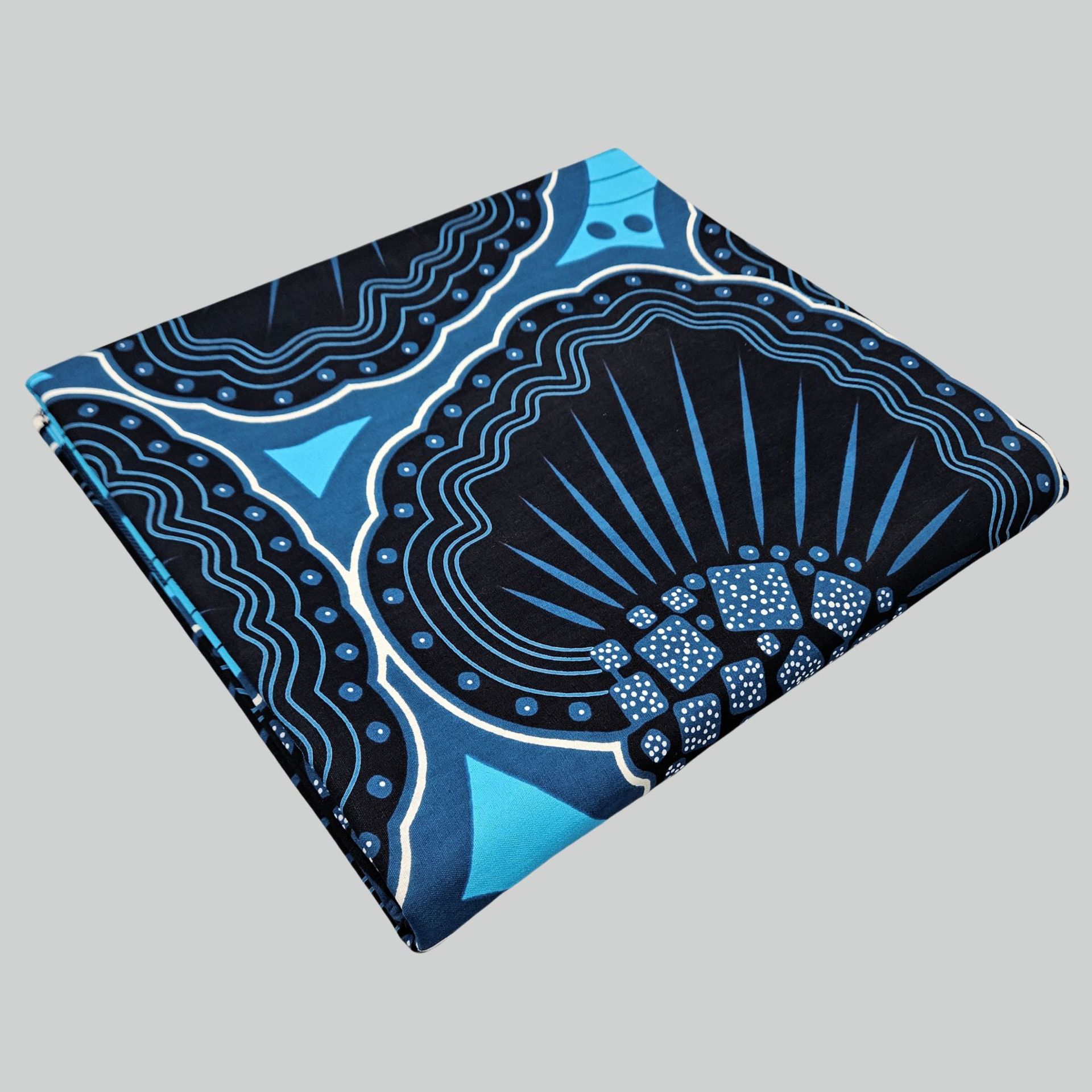 Black Printed Blue Cotton Afri - Sewing Batik Fabric 评论和价格