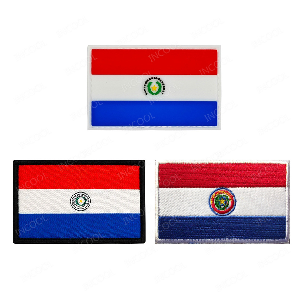 Paraguay Flag Embroidered Patc - Velcro Sew On 评论和价格