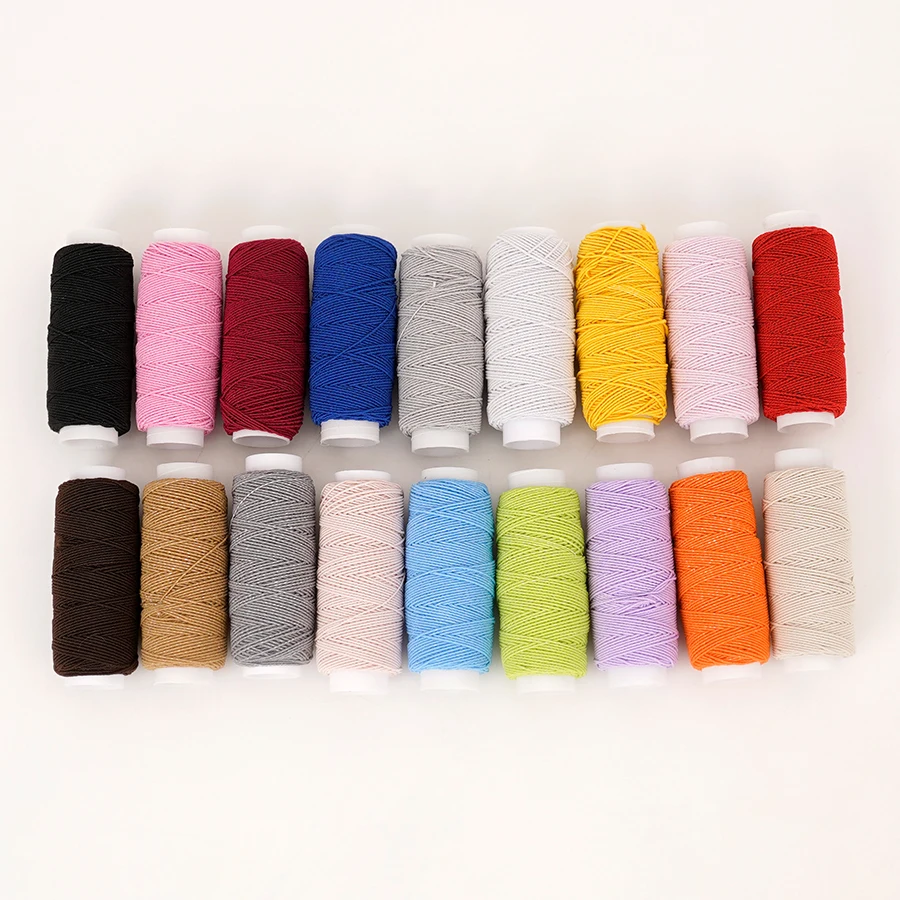 18-Color 0.6mm Ultra-Fine Elas - Sewing Machine Yarn 评论和价格