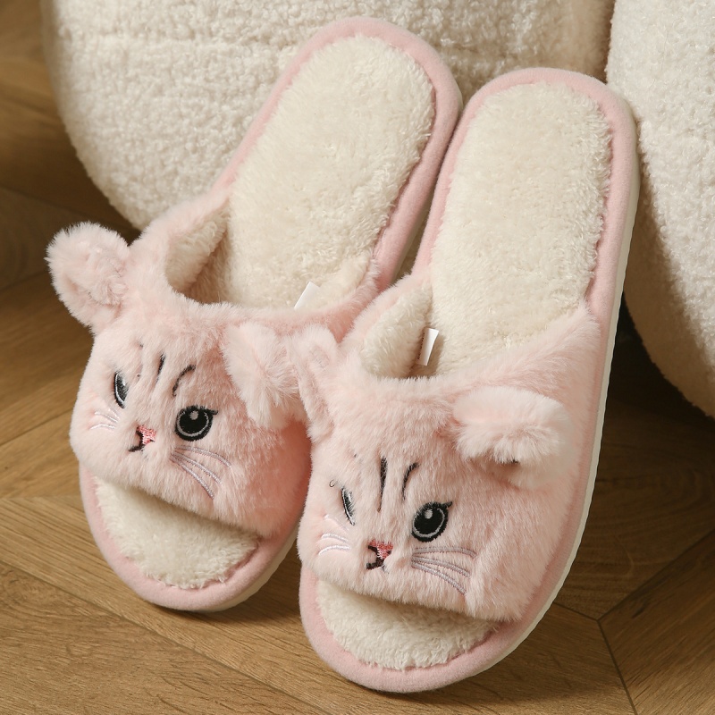 Cute Cat Plush Flip Flops For  - Sewing Fabric 评论和价格
