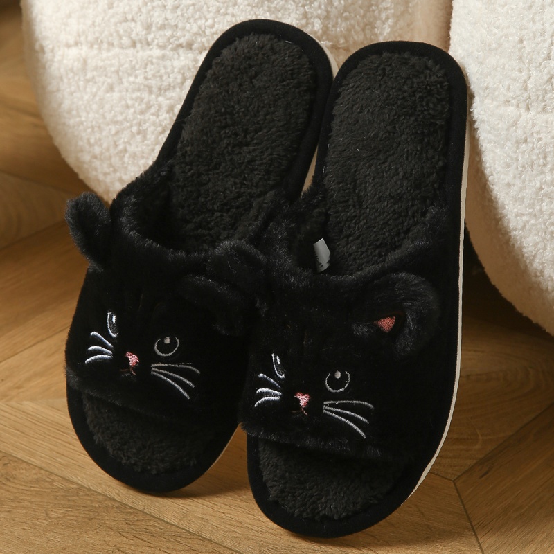 Cute Cat Plush Flip Flops For  - Sewing Fabric 评论和价格