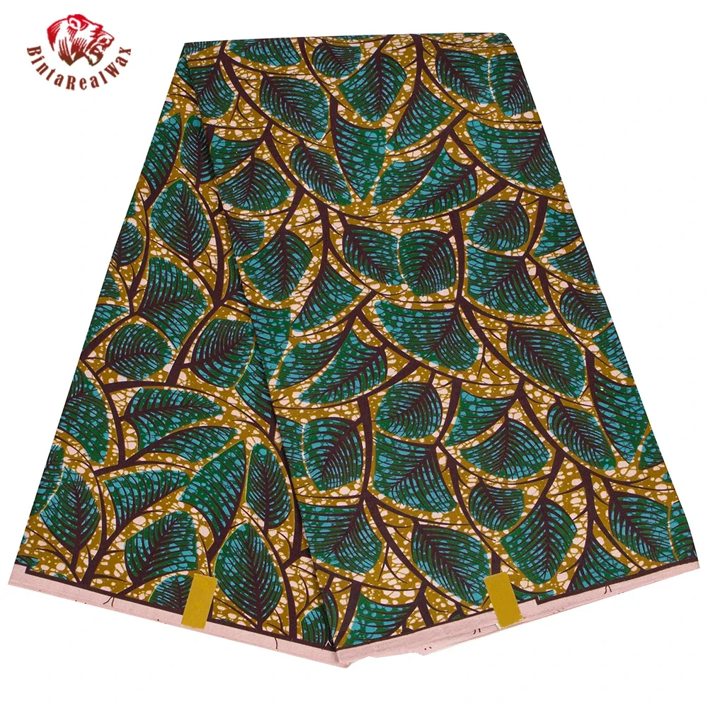 Ankara African Print Leaf Patt - Sewing Batik Fabric 评论和价格
