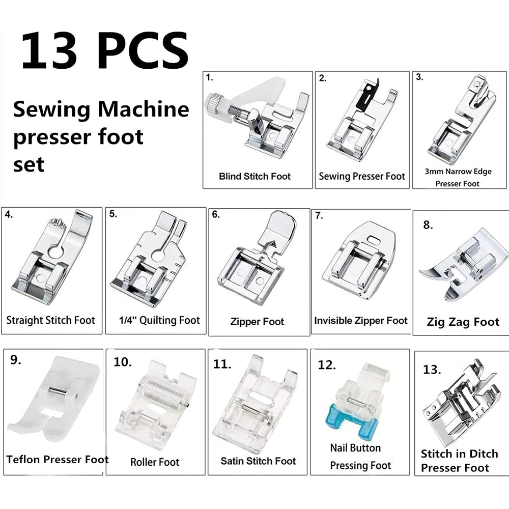 13 PCS/Box Presser Foot Set Ro - Interfacing Iron On 评论和价格