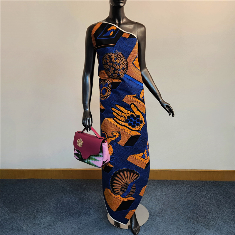 Abstract Printed Blue Cotton A - Sewing Batik Fabric 评论和价格