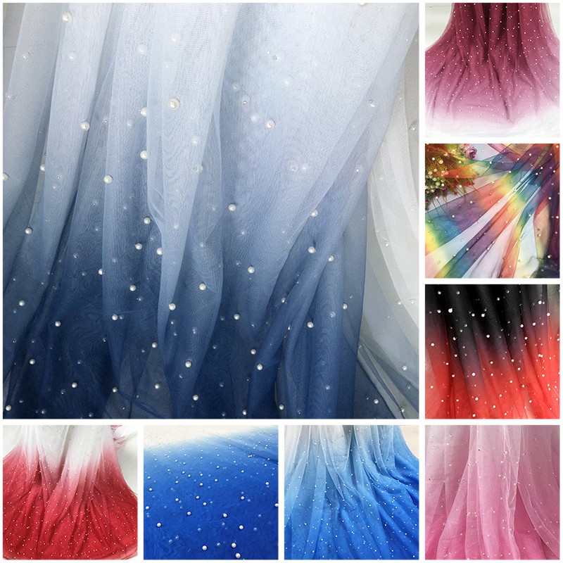 100x150cm Pearl Mesh Gradient  - Sewing Batik Fabric 评论和价格