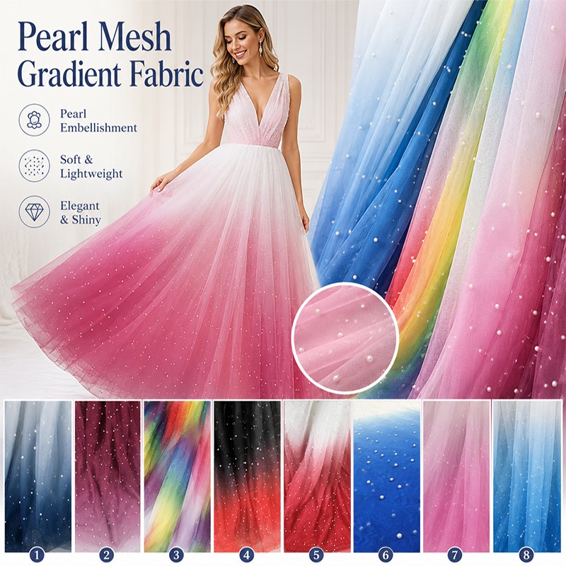 100x150cm Pearl Mesh Gradient  - Sewing Batik Fabric 评论和价格