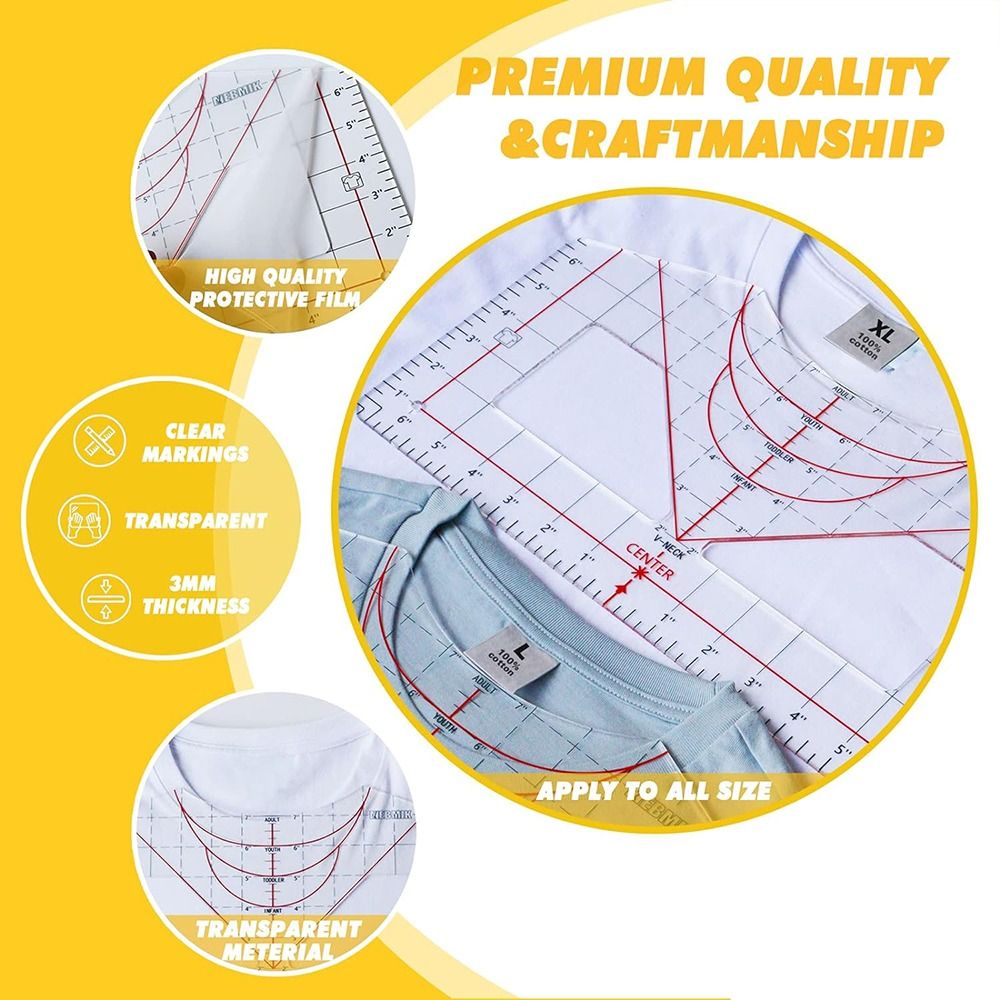 Tshirt Ruler Guide for Vinyl A - Sewing Tt 评论和价格