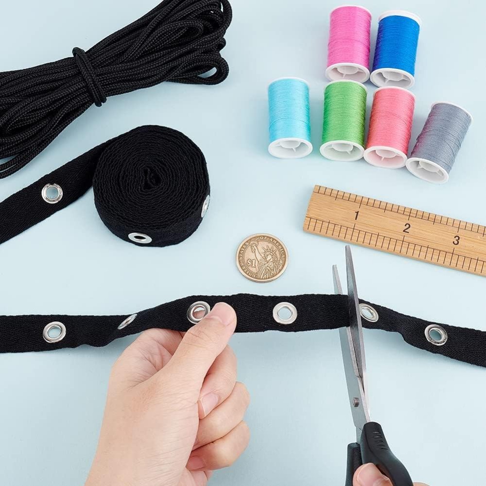 3 Yards Eyelet Tape Trim Black - Sewing Eyelet Fabric 评论和价格